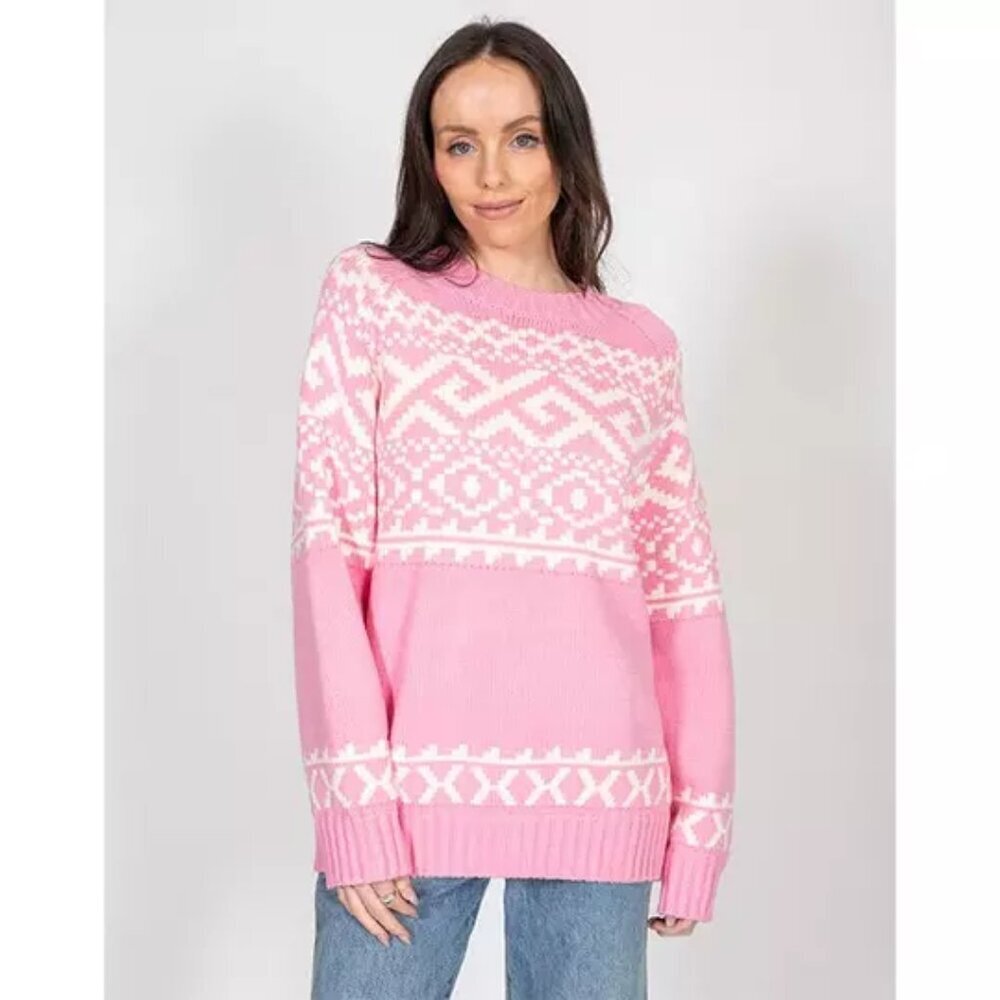 😍 NEW Brunette the Label Fair Isle Sweater | Bubble Gum